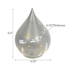 Led Teardrop Glass Stand (Santa On A Sleigh) (Silver) - Set of 2