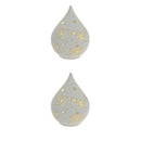 Led Teardrop Glass Stand (Santa On A Sleigh) (White) - Set of 2