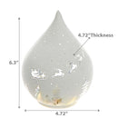 Led Teardrop Glass Stand (Santa On A Sleigh) (White) - Set of 2