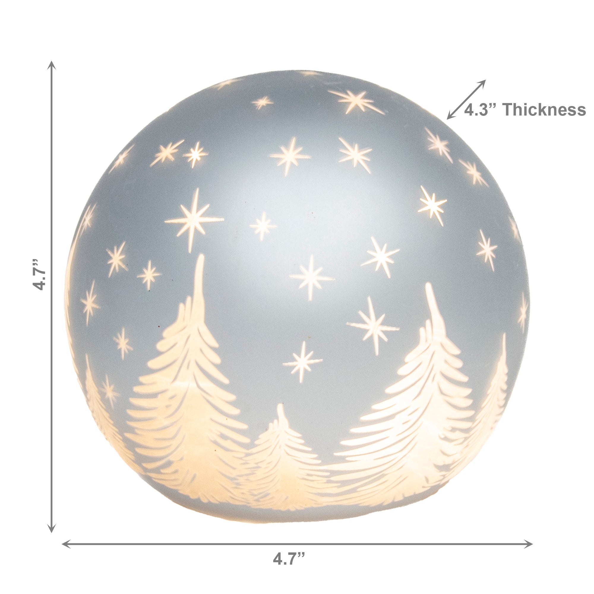 4.3" LED Glass Globe Decor Christmas Tree Silver, Christmas, Holiday Decor