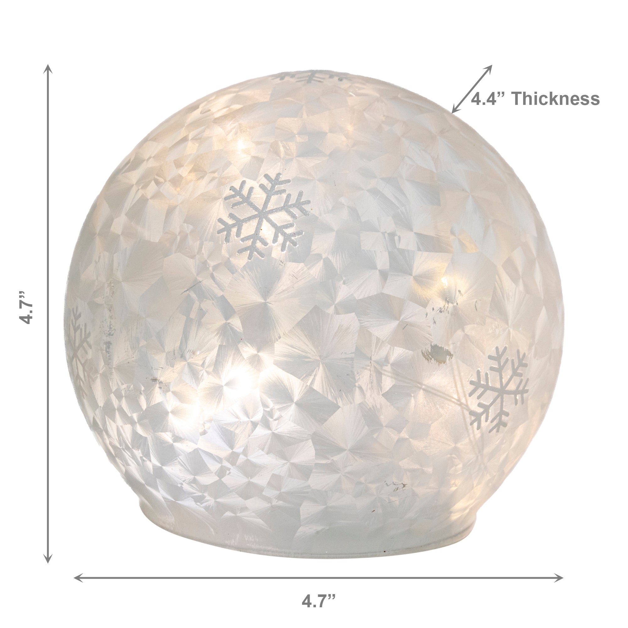 4.3" LED Glass Globe Decor Snowflake White, Christmas, Holiday Decor