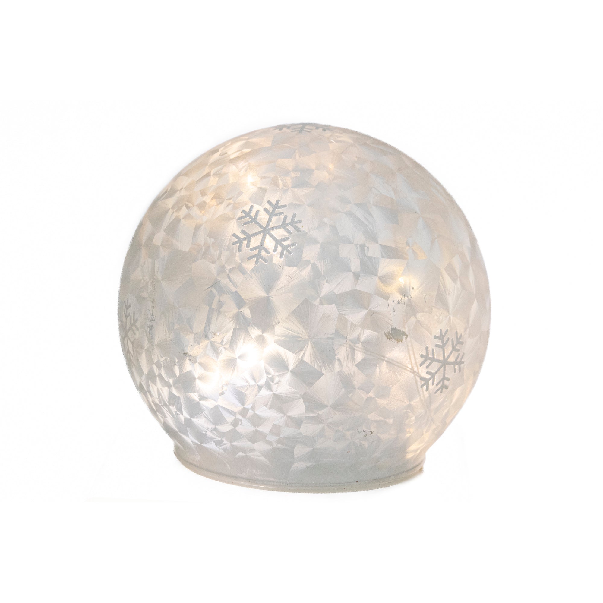 4.3" LED Glass Globe Decor Snowflake White, Christmas, Holiday Decor