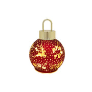 7.5" LED Glass Ball Ornament Reindeer Gifts Red, Christmas, Ornament, Holiday Decor