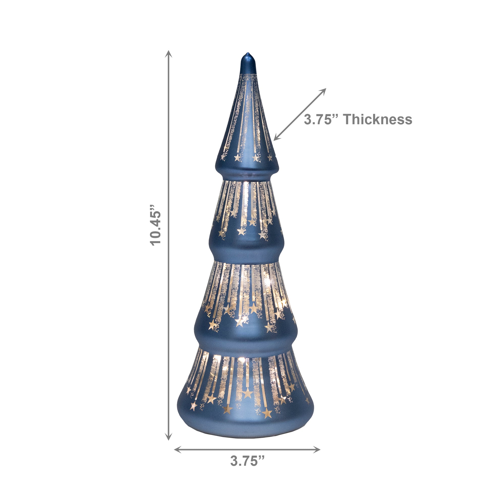 10.4" LED Glass Tree with Draping Star Blue, Christmas, Holiday Decor