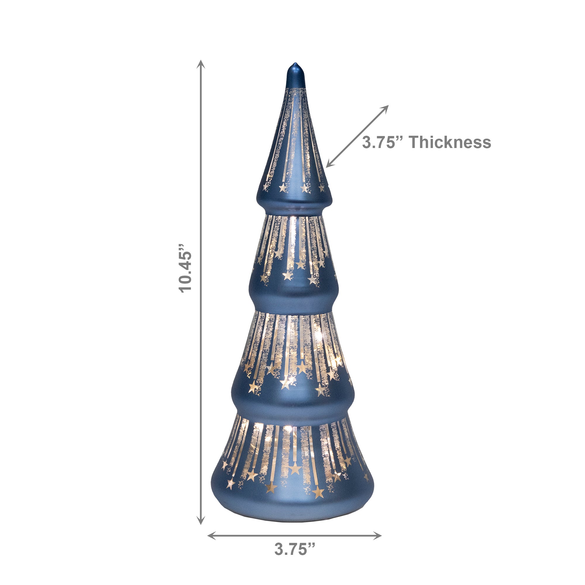 10.4" LED Glass Tree with Draping Star Blue, Christmas, Holiday Decor