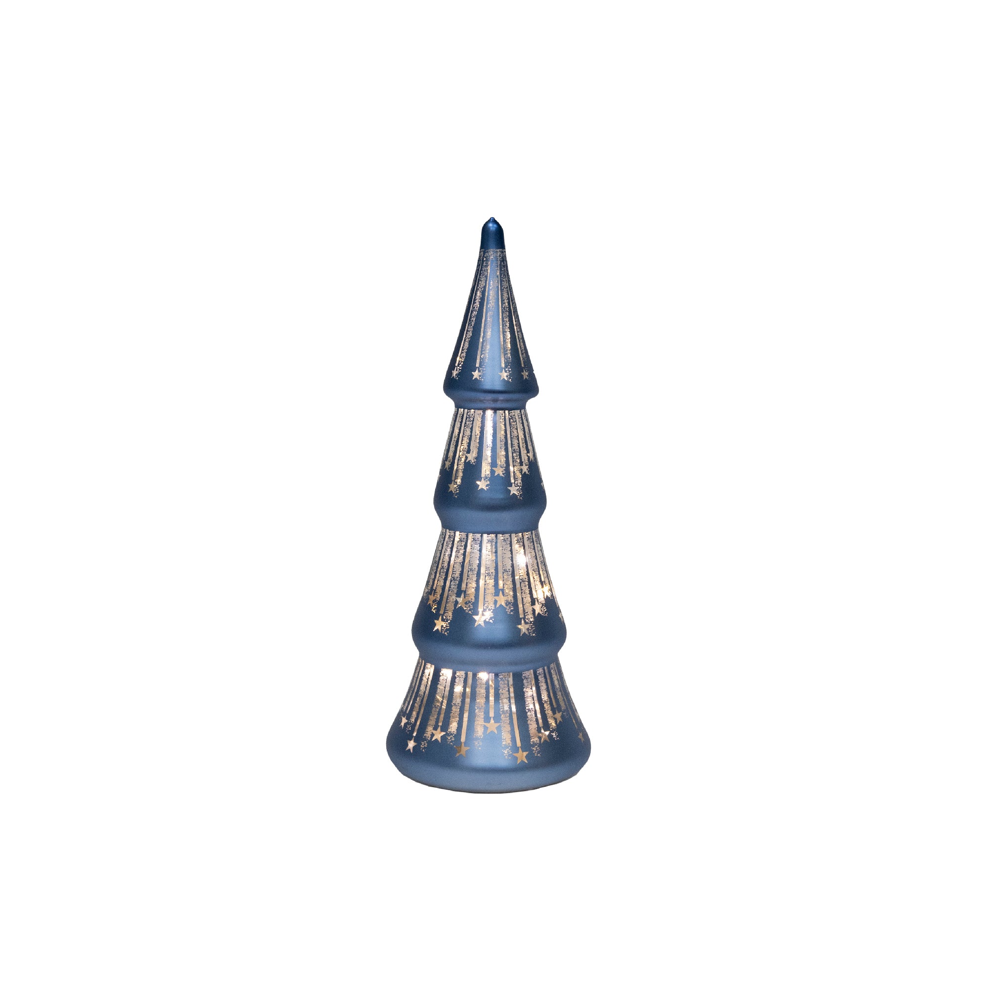 10.4" LED Glass Tree with Draping Star Blue, Christmas, Holiday Decor