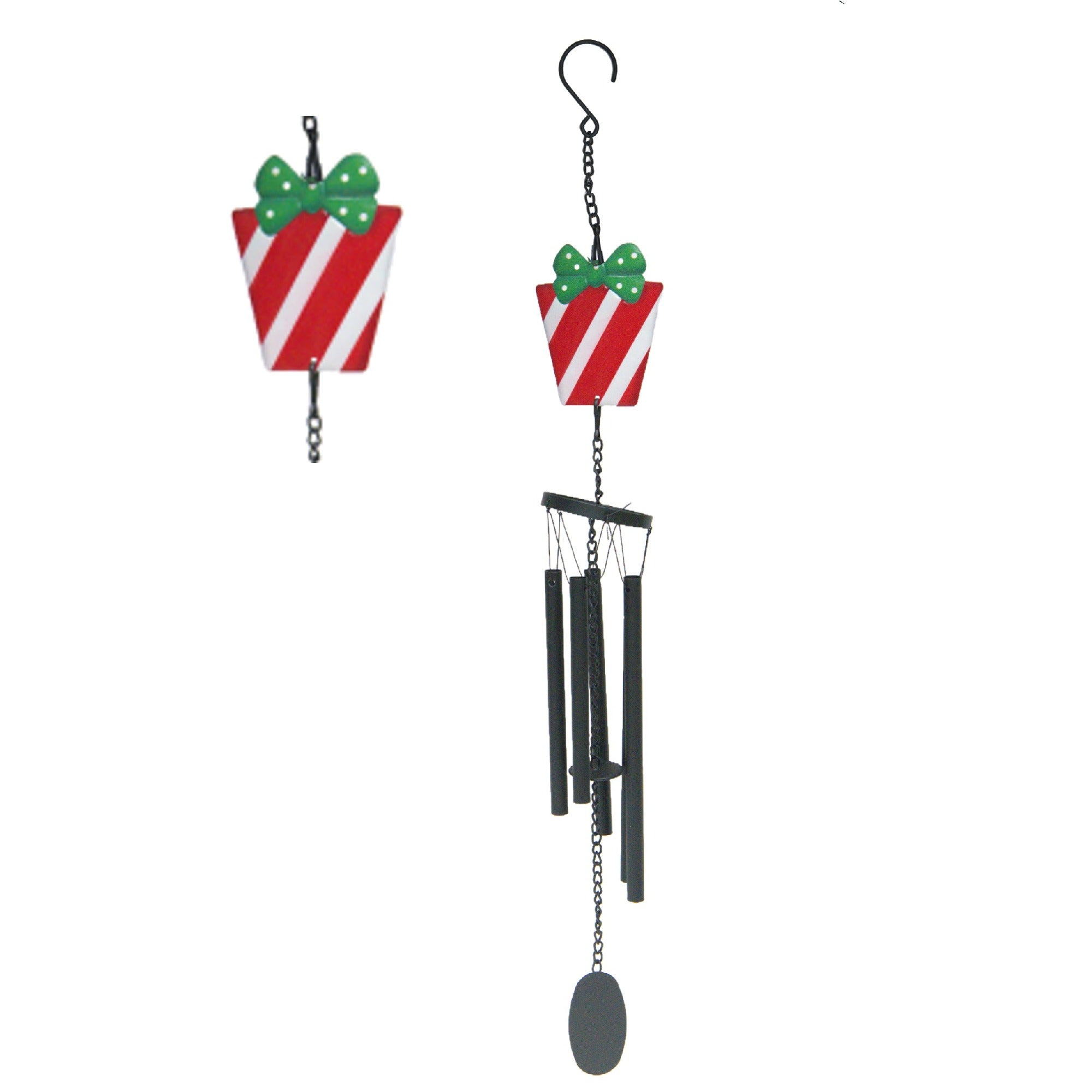 Metal Wind Chime Present, Wind Chime, Holiday Decor