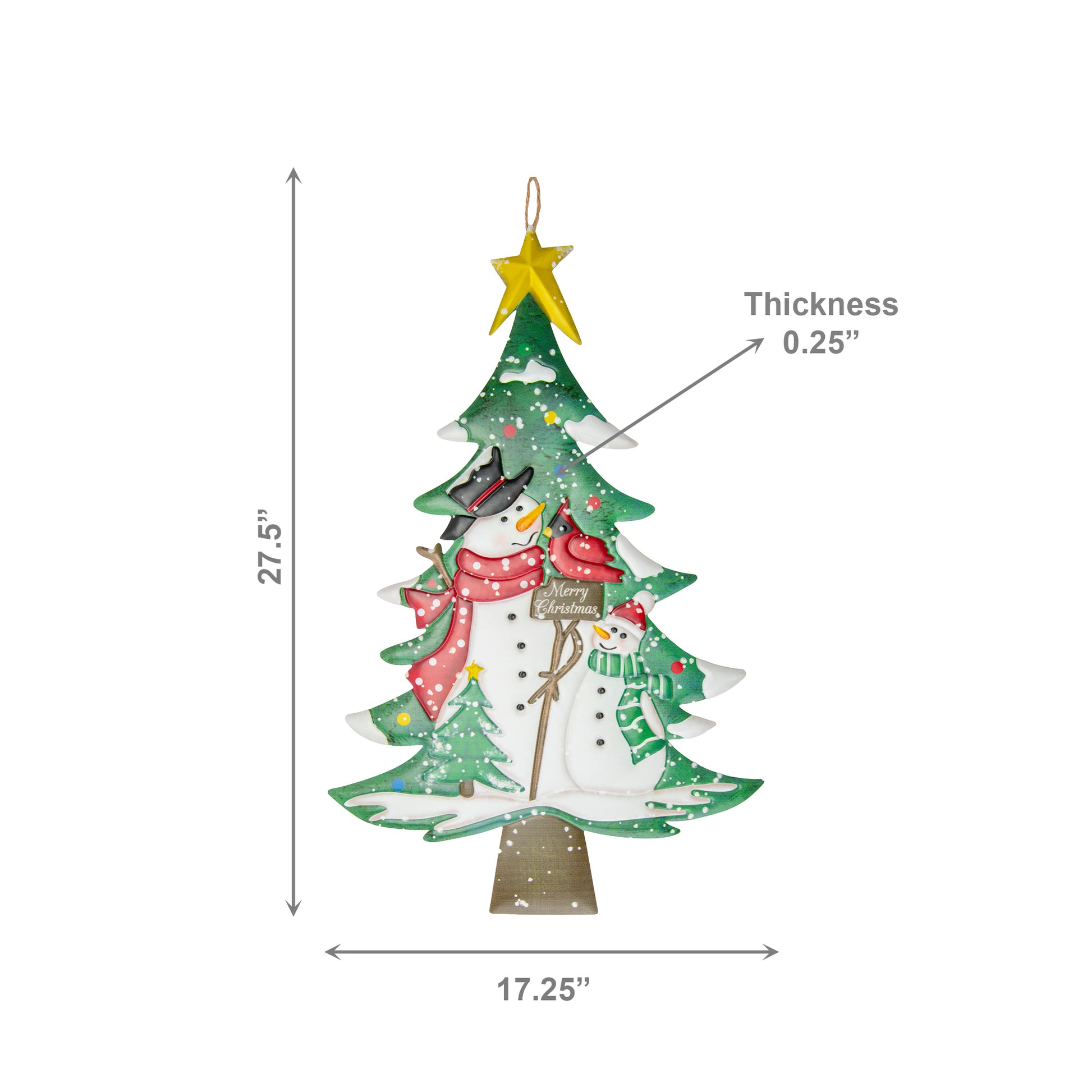 Metal Wall Hanger Tree with Snowman Merry Christmas, Christmas, Wall Decor, Holiday Decor