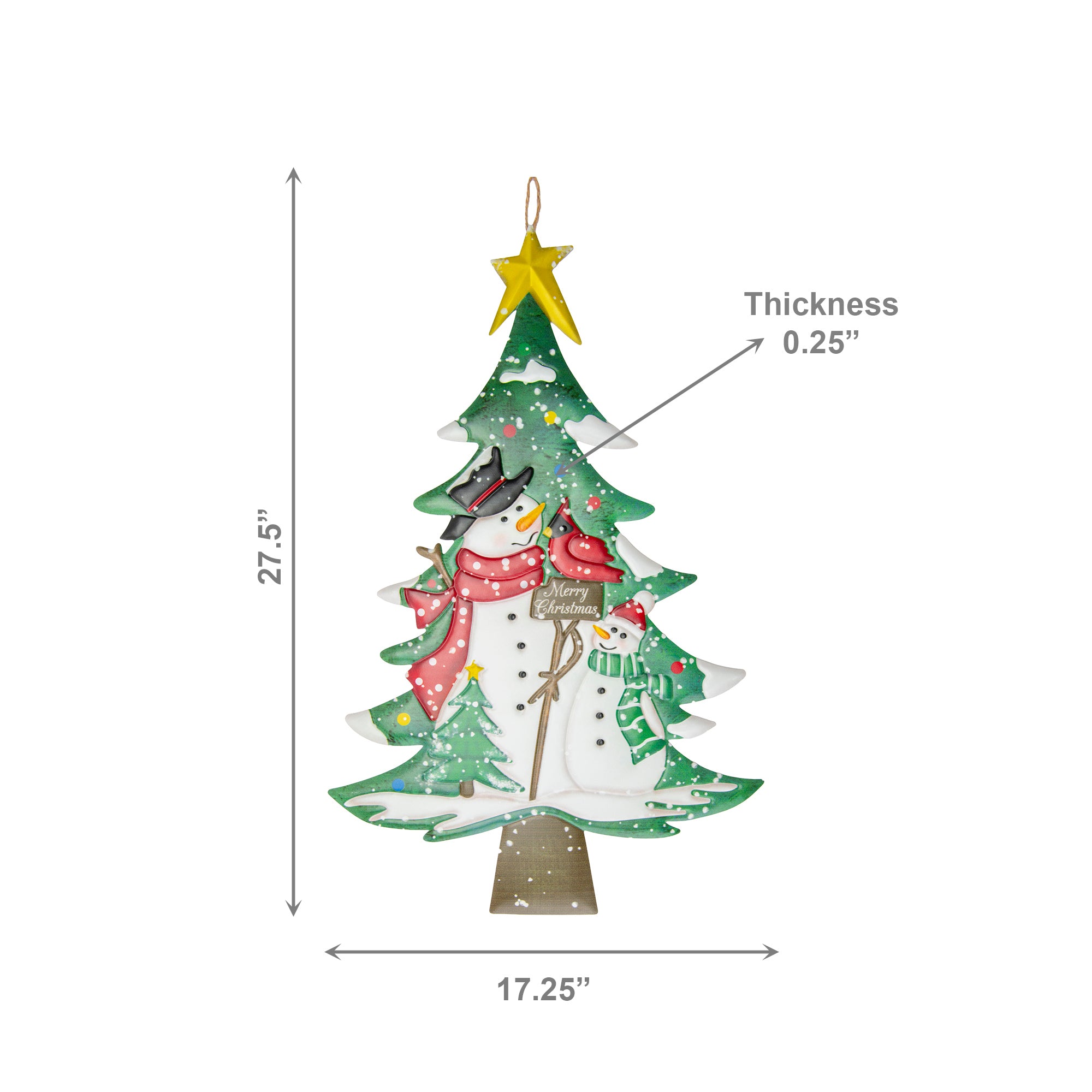 Metal Wall Hanger Tree with Snowman Merry Christmas, Christmas, Wall Decor, Holiday Decor
