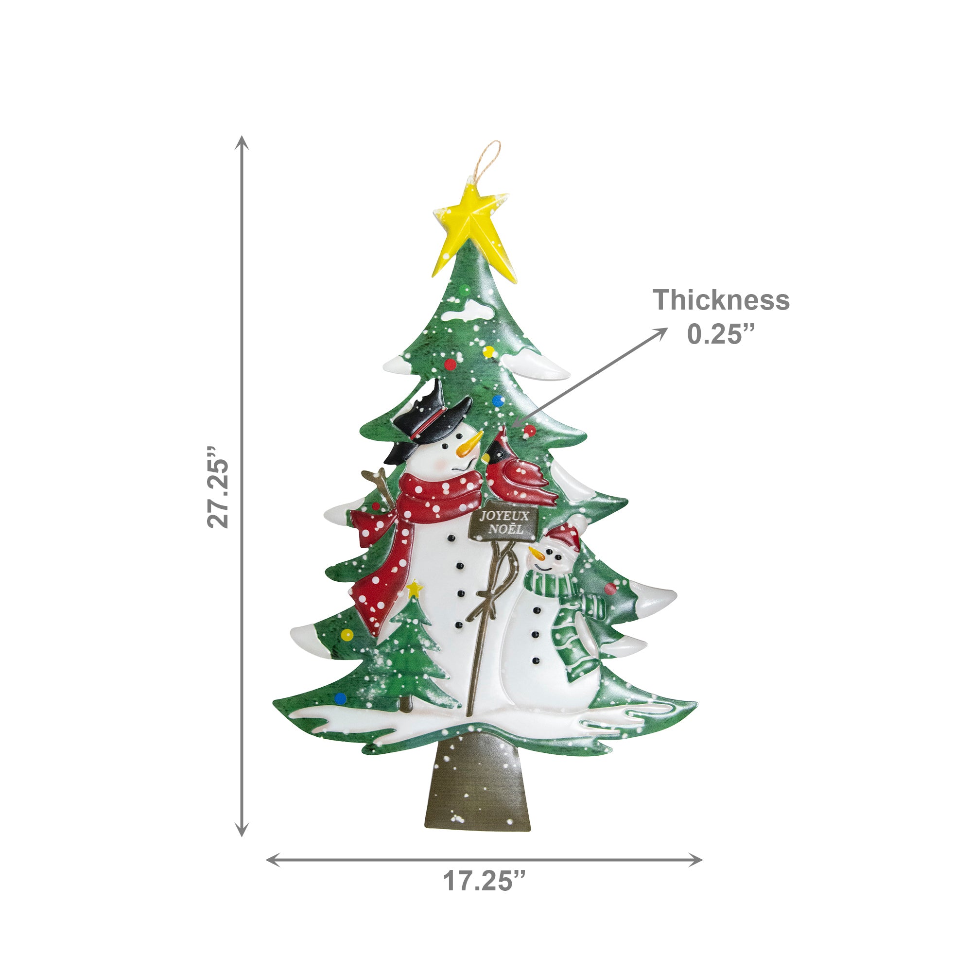 Metal Wall Hanger Tree with Snowman Joyeux Noel, Christmas, Wall Decor, Holiday Decor
