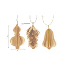 Metal Hanging Ornament (Pine Cone/Finial/Bell) (Asstd) - Set of 3