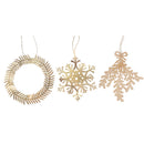 Metal Hanging Ornament (Wreath/ Mistletoe/ Snowflake) (Asstd) - Set of 6