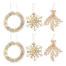 Metal Hanging Ornament (Wreath/ Mistletoe/ Snowflake) (Asstd) - Set of 6