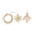 Metal Hanging Ornament (Wreath/ Mistletoe/ Snowflake) (Asstd) - Set of 6