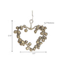 Metal Hanging Ornament Bell Heart - Set of 4