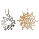 Metal Hanging Ornament (Stars / Snowflake) (Asstd) - Set of 12