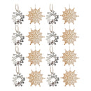 Metal Hanging Ornament (Stars / Snowflake) (Asstd) - Set of 12