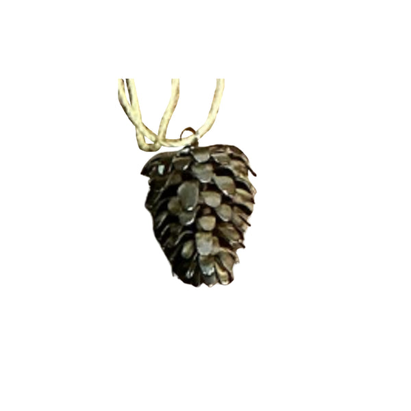 Metal Pine Cone Hanging Ornament (Small) - Set of 4