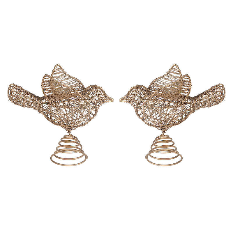 Metal Dove Tree Topper - Set of 2