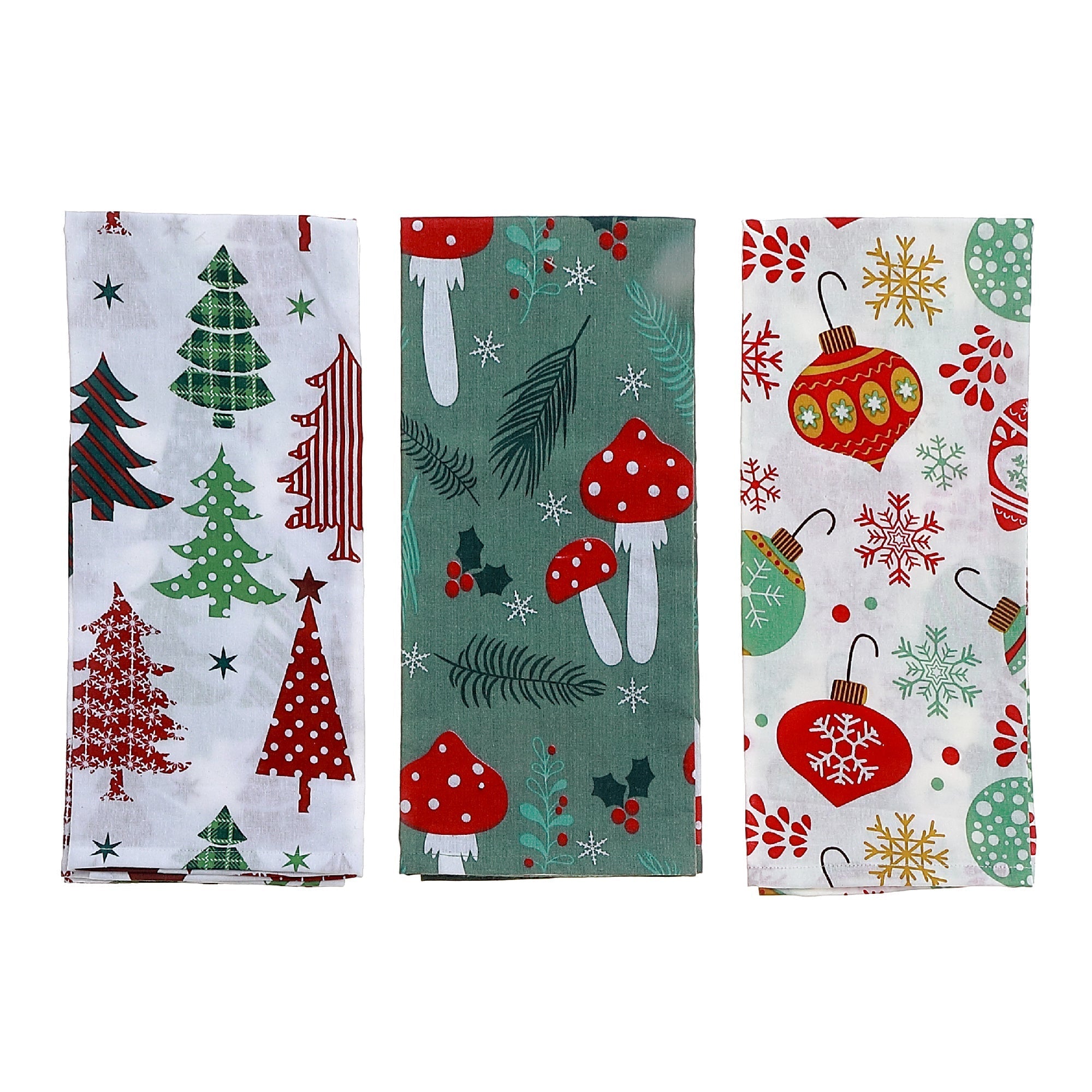 Printed Christmas Kitchen Towel Set of 6 – Holiday Kitchen Linens, Festive Cooking & Baking Accessory, Christmas Decor