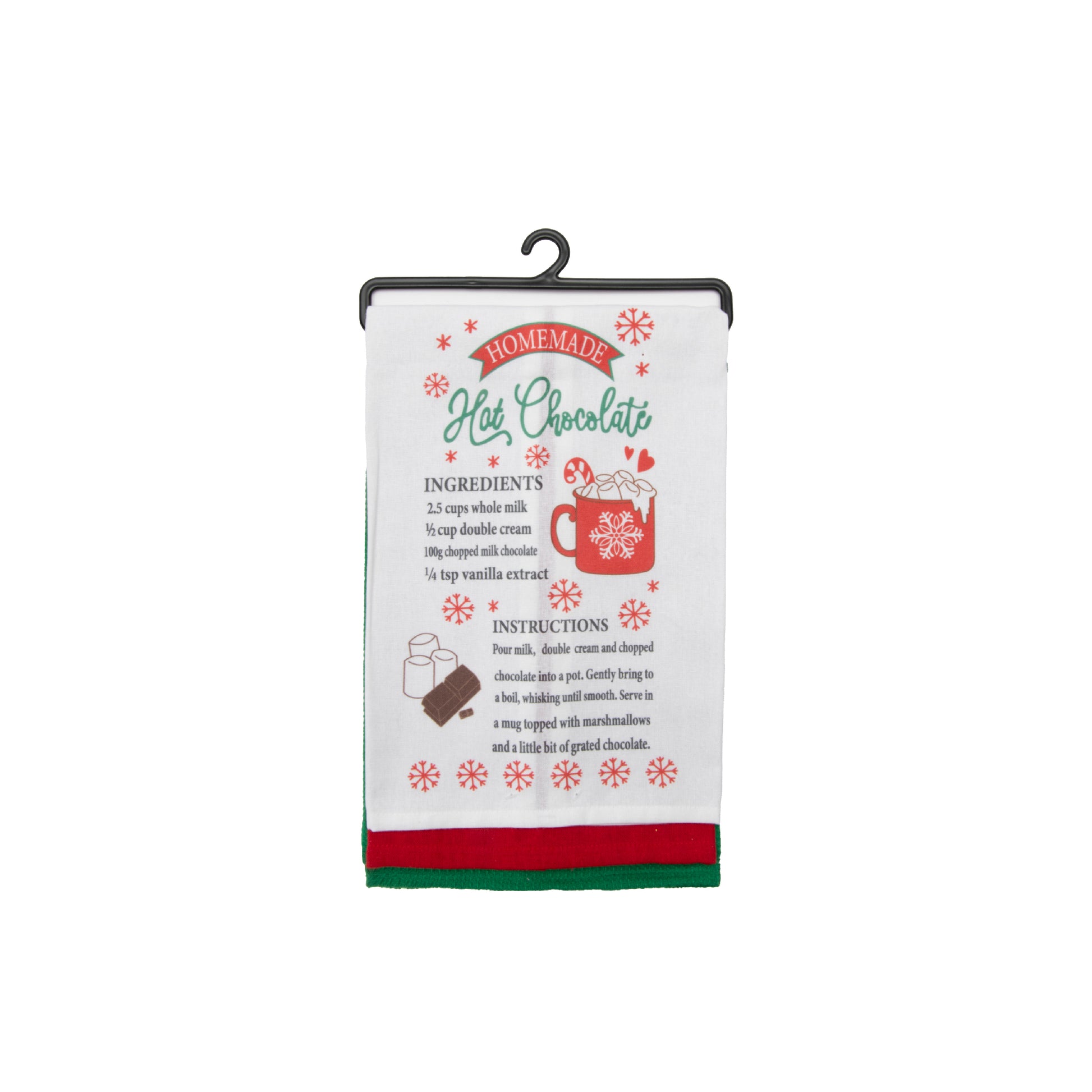 Kitchen Towel Set of 3 Piece Hot Chocolate/Solid/Waffle, Christmas, Kitchen Towel, Holiday Decor
