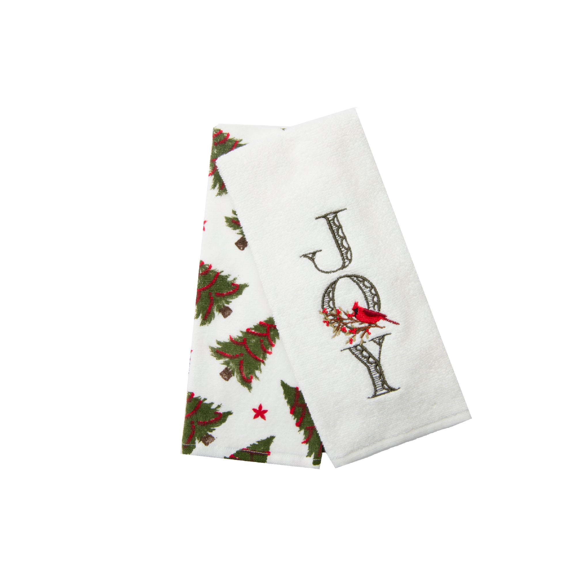 Embroidery Hand Towel Set of 2 Joy, Kitchen Towel, Holiday Decor