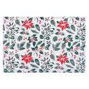 Cotton Placemat (Mistletoe Poinsettia) - Set of 12