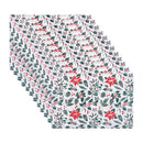 Cotton Placemat (Mistletoe Poinsettia) - Set of 12