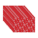 Cotton Placemat (Snowflakes) - Set of 12