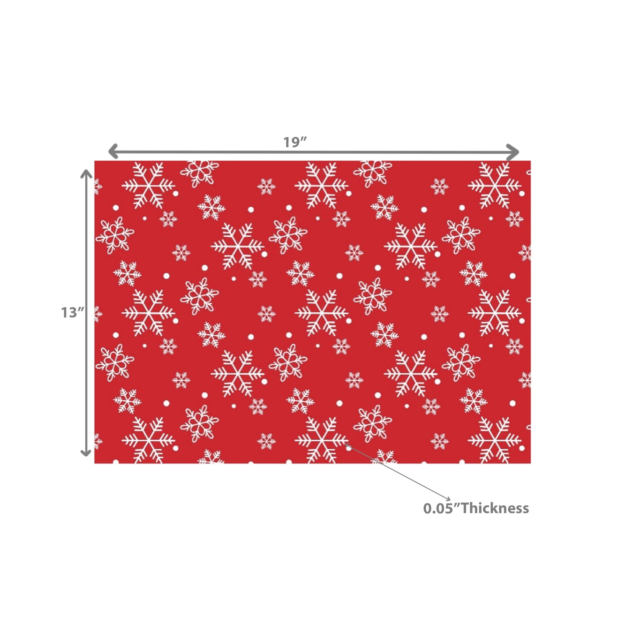 Cotton Placemat Set of 12 Snowflakes – Christmas Table Decor, Holiday Dining Accent, Winter Seasonal Decoration
