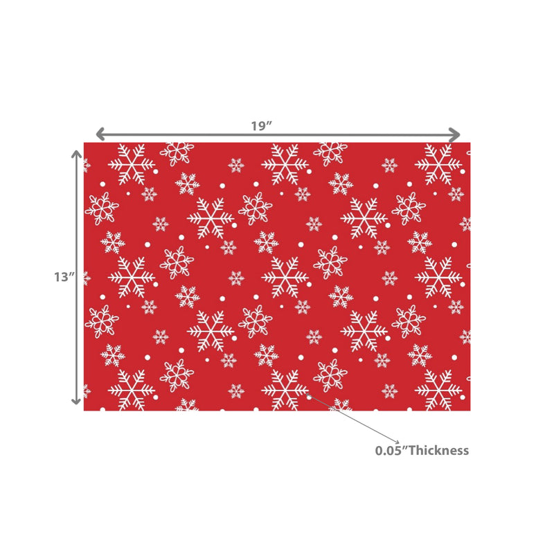 Cotton Placemat (Snowflakes) - Set of 12