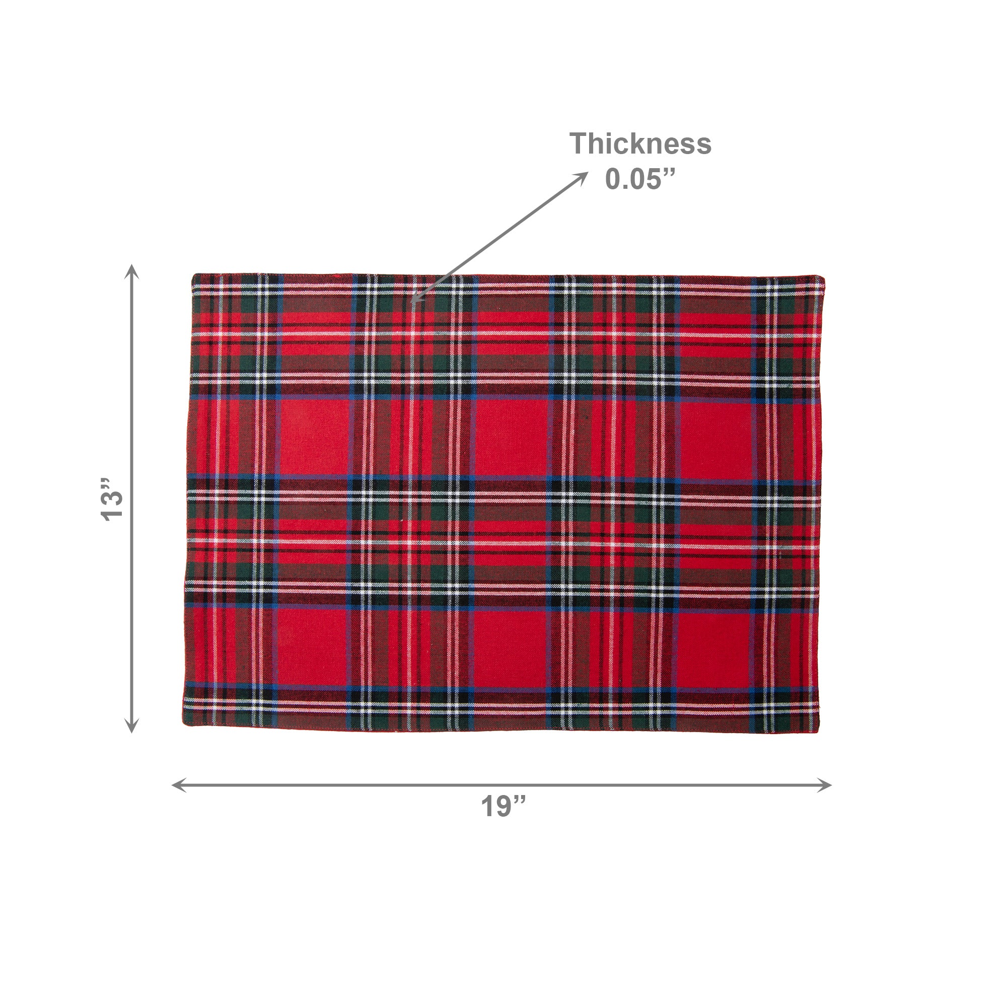 Cotton Placemat Classic Tartan, Placemat, Holiday Decor- Set of 12