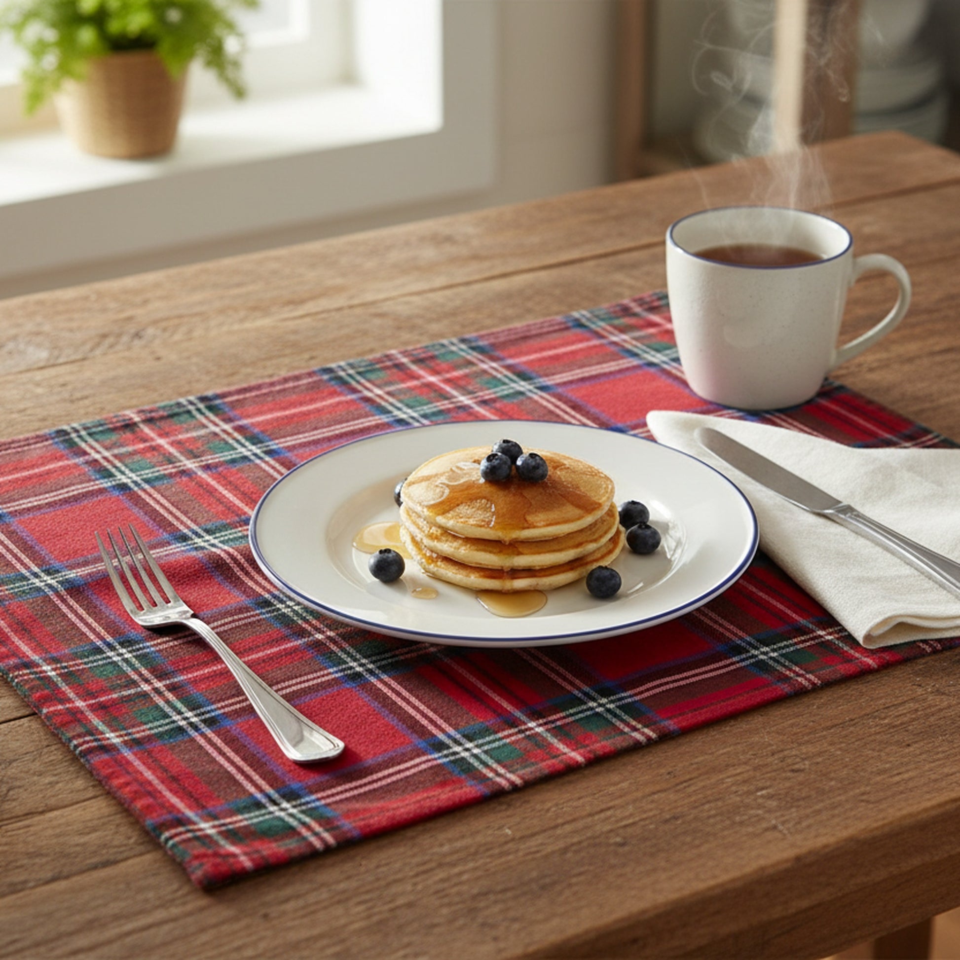 Cotton Placemat Classic Tartan, Placemat, Holiday Decor- Set of 12