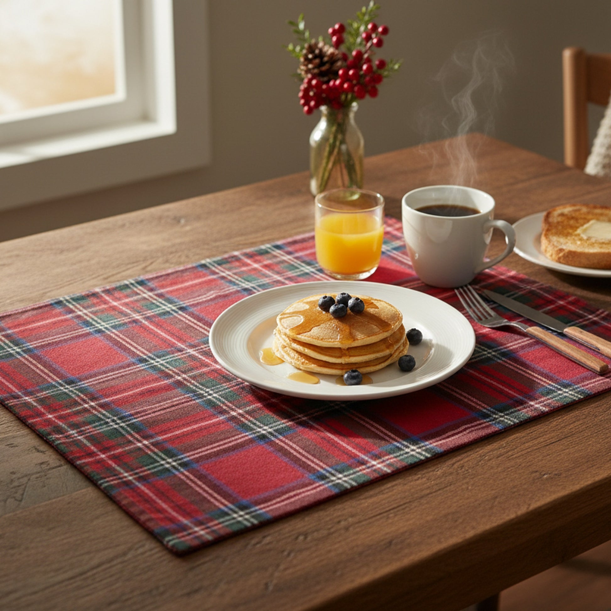 Cotton Placemat Classic Tartan, Placemat, Holiday Decor- Set of 12