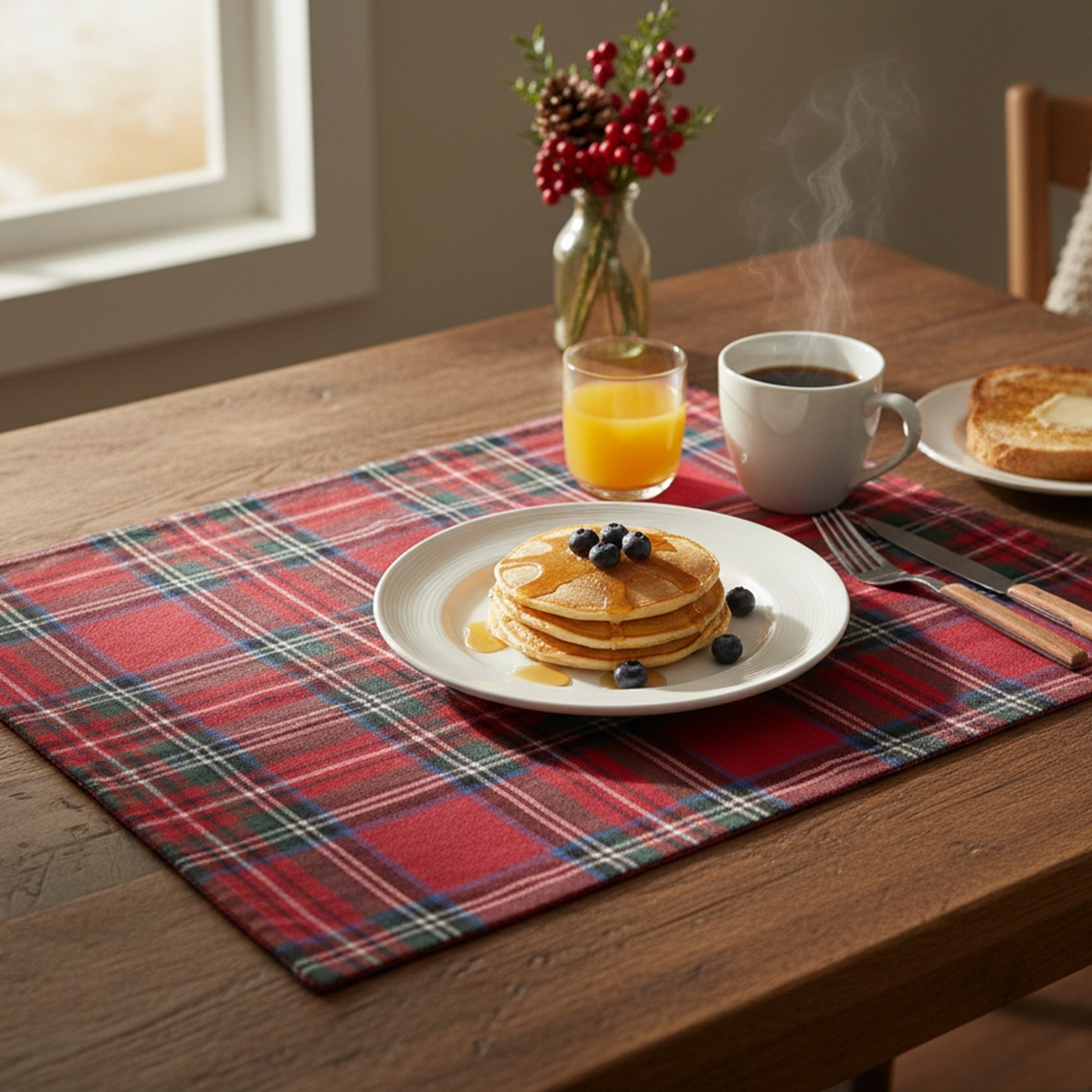 Cotton Placemat Classic Tartan, Placemat, Holiday Decor- Set of 12