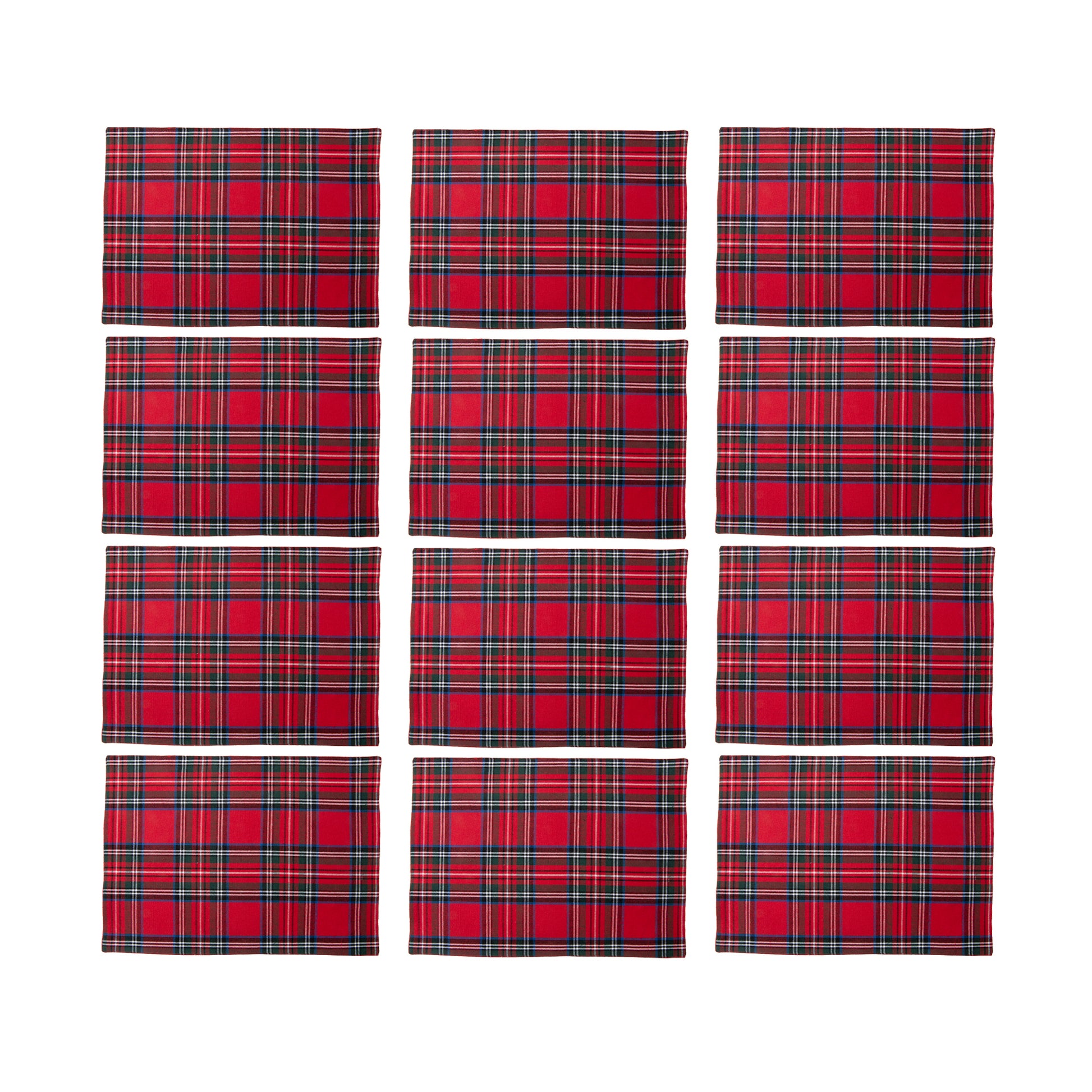 Cotton Placemat Classic Tartan, Placemat, Holiday Decor- Set of 12