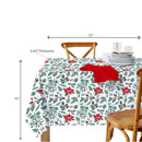 Cotton Table Cloth (52" X 72") (Mistletoe Poinsettia)