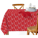 Cotton Table Cloth (52" X 72") (Snowflakes)