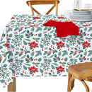 Cotton Table Cloth (60" X 90") (Mistletoe Poinsettia)