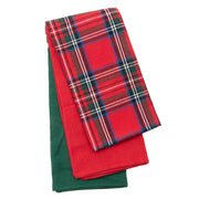 Kitchen Towel Set of 3 Piece Classic Tartan, Kitchen Towel, Holiday Decor- Set of 2