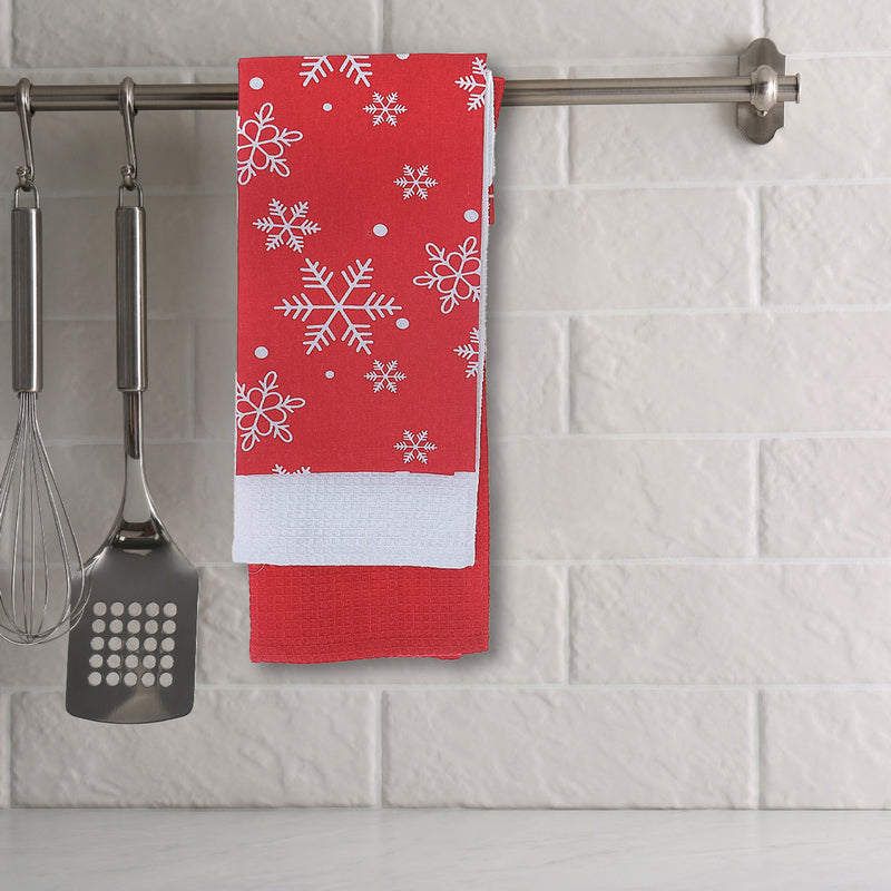 Dish Cloth (Set Of 3 Pcs) (Snowflakes) - Set of 2