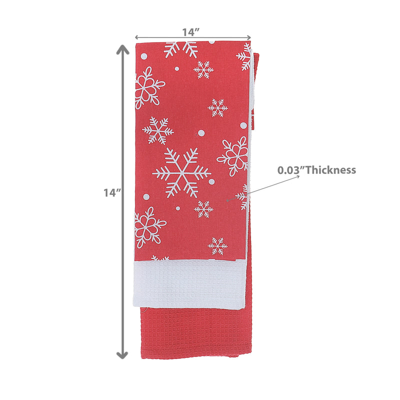 Dish Cloth (Set Of 3 Pcs) (Snowflakes) - Set of 2