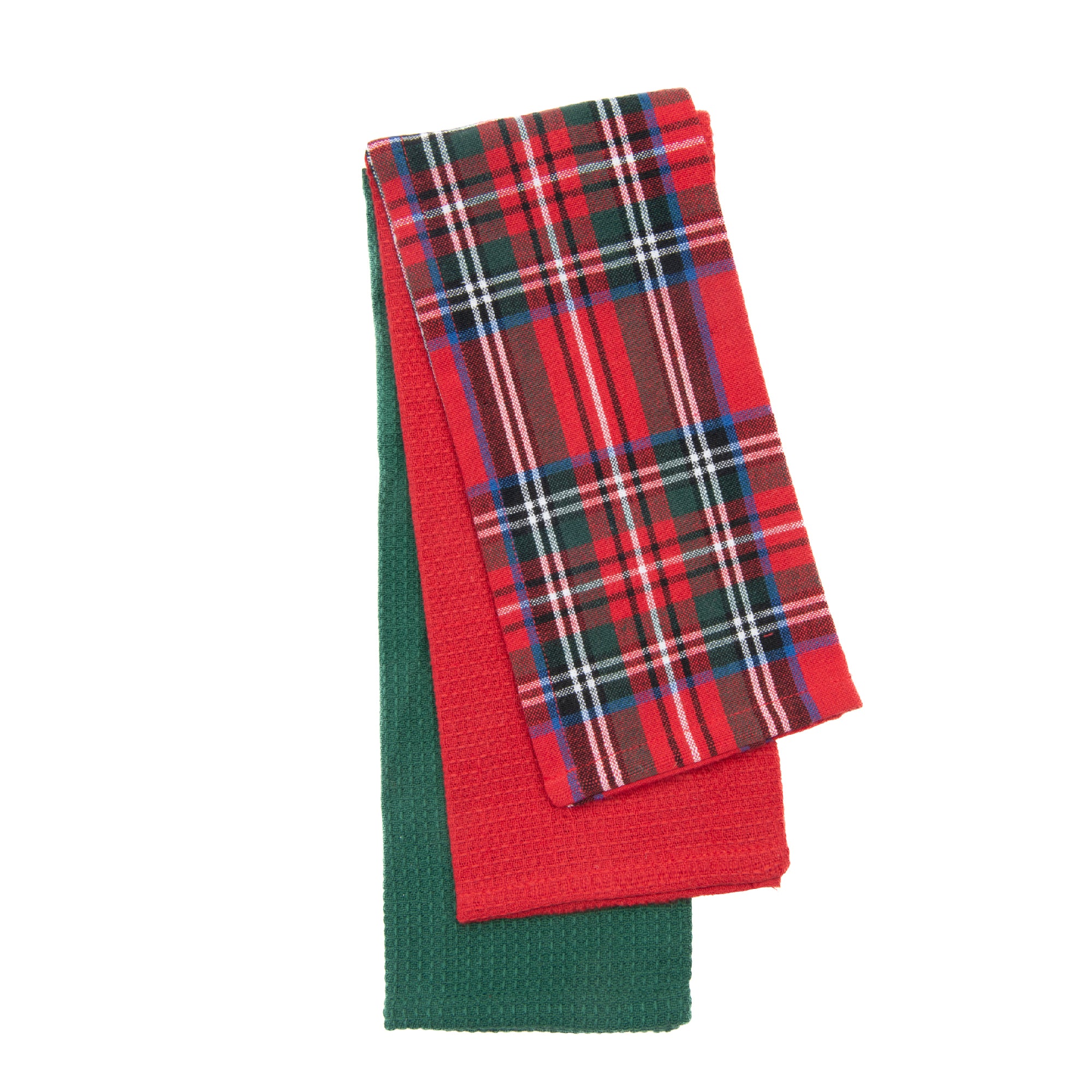 Dish Cloth Set of 3 Piece Classic Tartan, Kitchen Towel, Holiday Decor- Set of 2