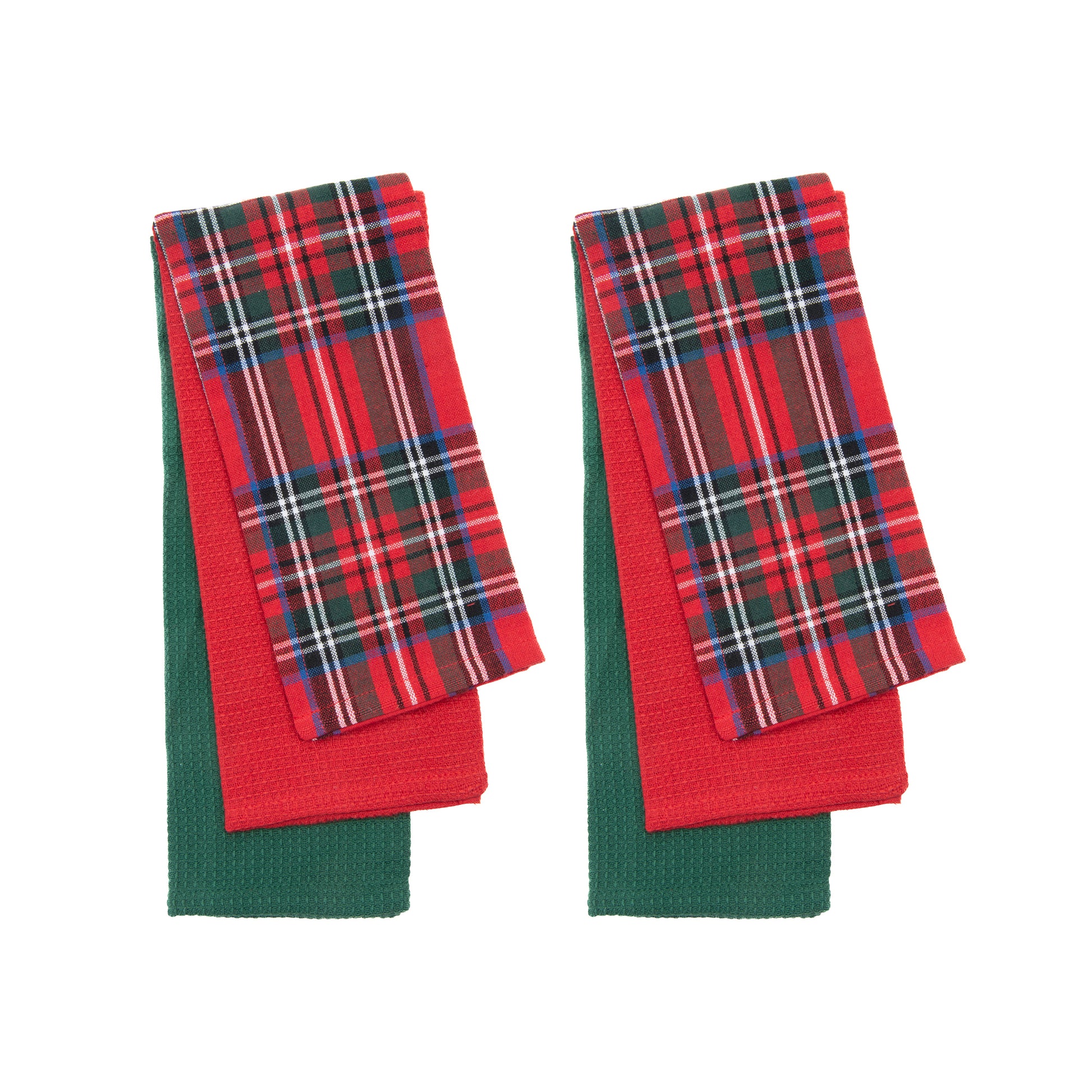 Dish Cloth Set of 3 Piece Classic Tartan, Kitchen Towel, Holiday Decor- Set of 2