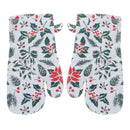 Cotton Oven Mitt (Mistletoe Poinsettia) - Set of 2