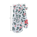 Cotton Oven Mitt (Mistletoe Poinsettia) - Set of 2