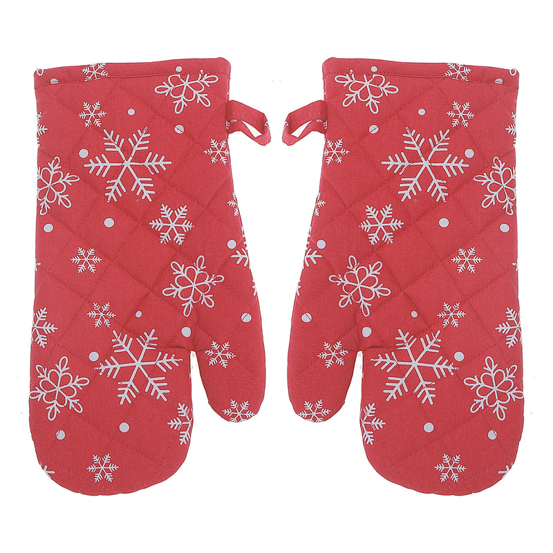 Cotton Oven Mitt (Snowflakes) - Set of 2