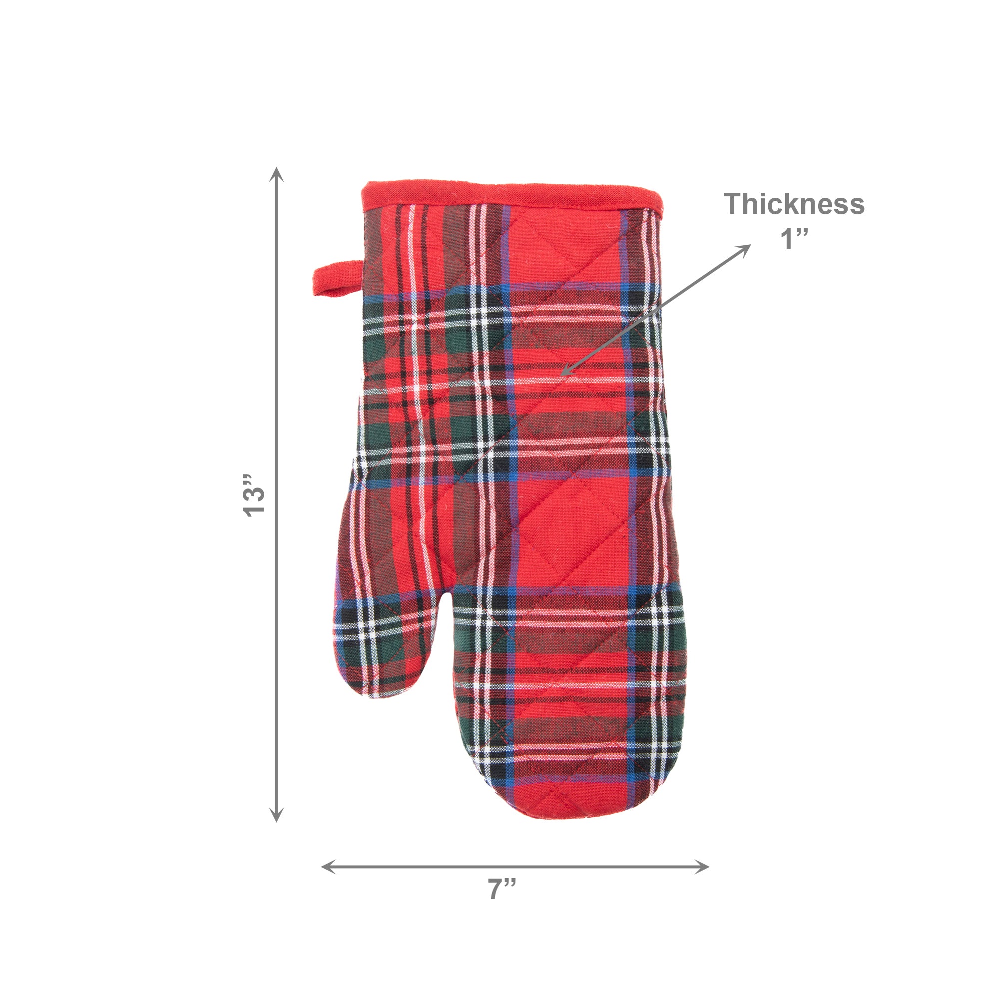 Cotton Oven Mitt Classic Tartan, Oven Mitt, Holiday Decor- Set of 2