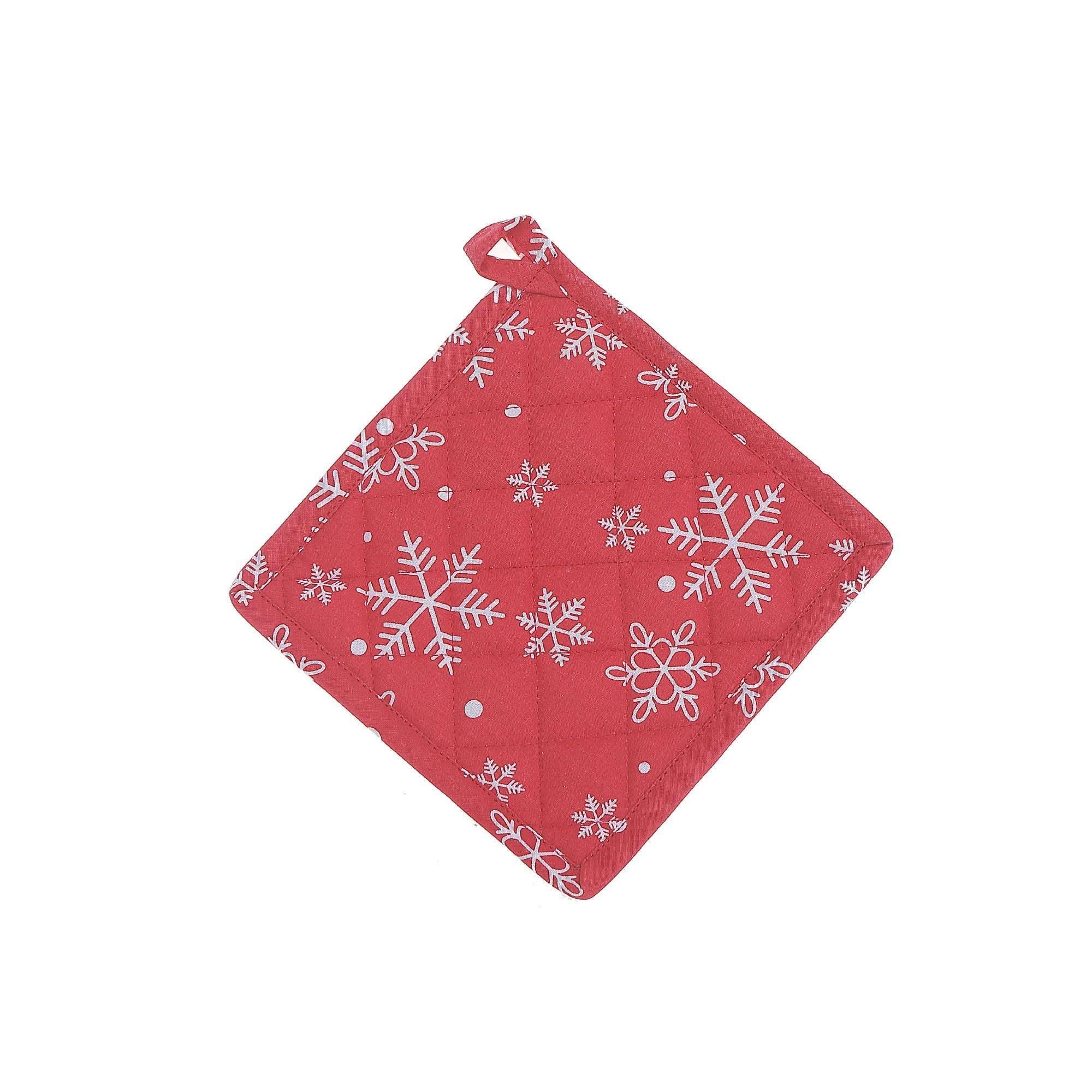 Cotton Pot Holder Set of 6 Snowflakes – Christmas Kitchen Decor, Holiday Cooking Accessory, Festive Table Accent
