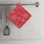 Cotton Pot Holder Set of 6 Snowflakes – Christmas Kitchen Decor, Holiday Cooking Accessory, Festive Table Accent